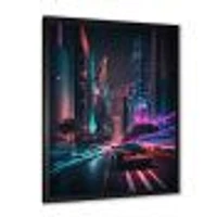 Futuristic Miami Neon Art Wall