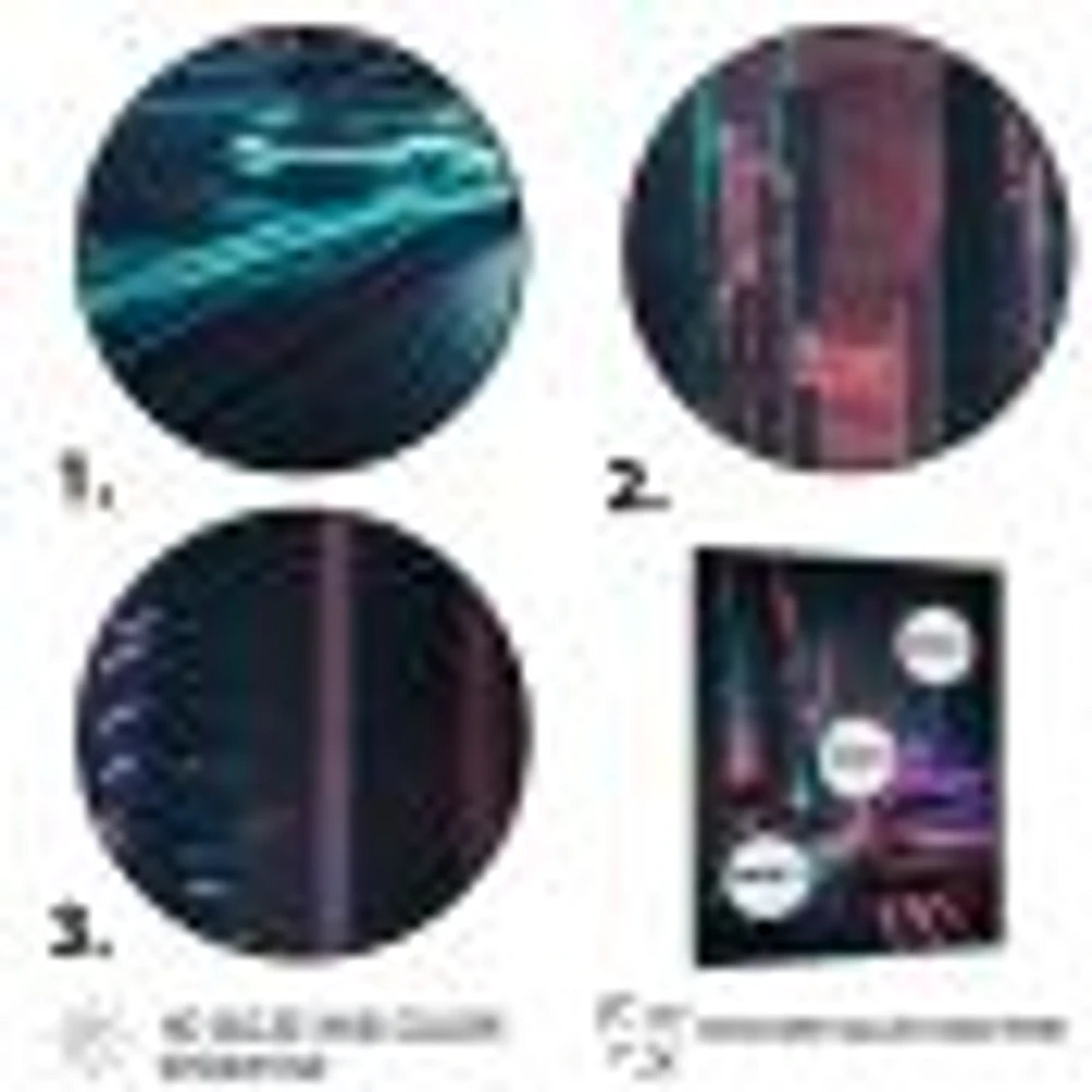 Futuristic Miami Neon Art Wall