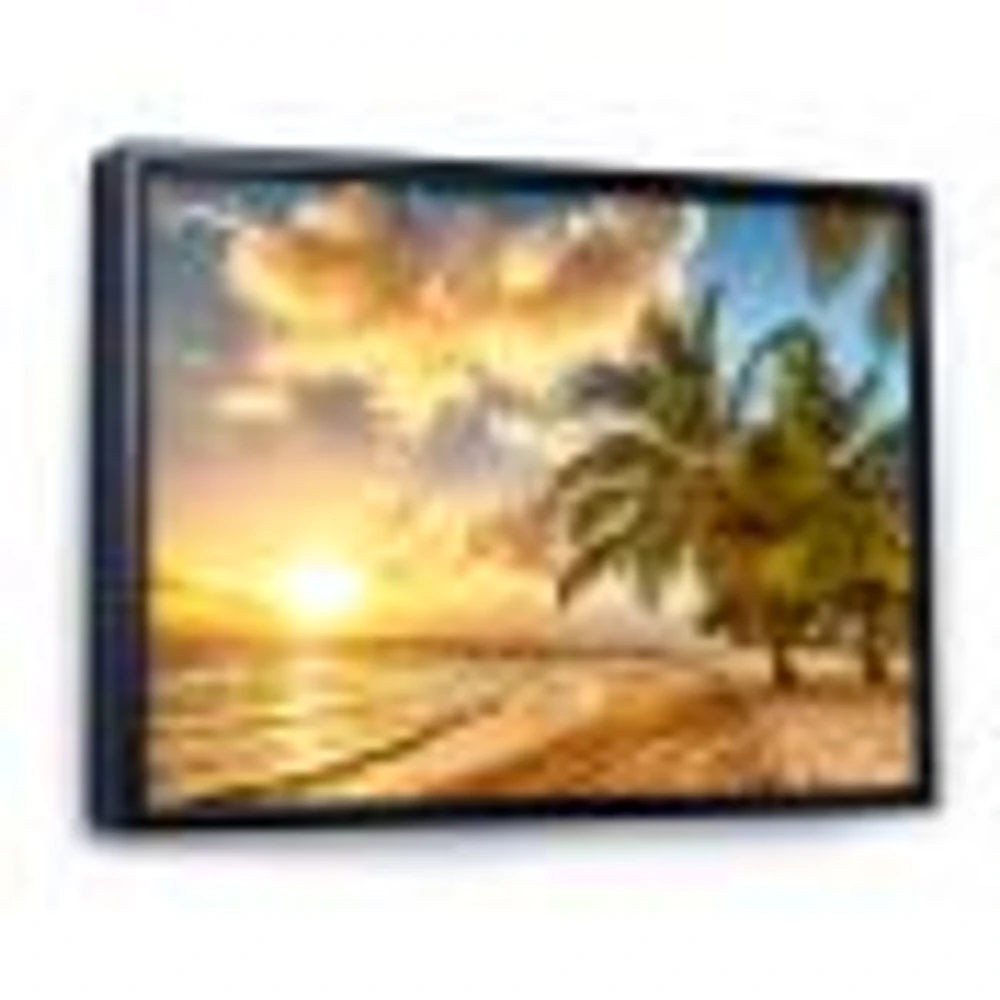Gorgeous Beach of Island Barbados  Canvas Wall Art Print