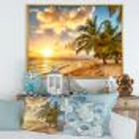 Gorgeous Beach of Island Barbados  Canvas Wall Art Print