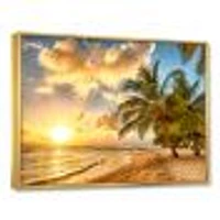 Gorgeous Beach of Island Barbados  Canvas Wall Art Print