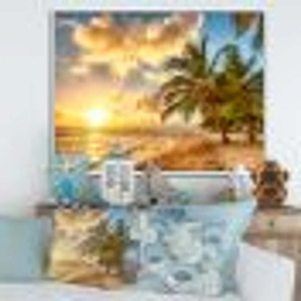 Gorgeous Beach of Island Barbados  Canvas Wall Art Print