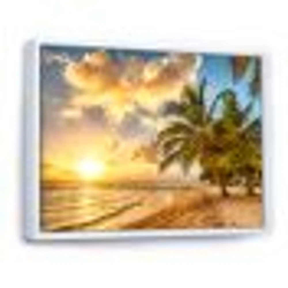 Gorgeous Beach of Island Barbados  Canvas Wall Art Print