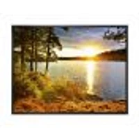 Beautiful View of Sunset over Lake Wall Artwork Print on Canvas