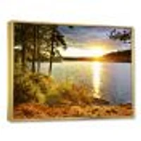 Beautiful View of Sunset over Lake Wall Artwork Print on Canvas