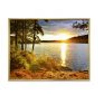 Beautiful View of Sunset over Lake Wall Artwork Print on Canvas