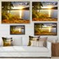 Beautiful View of Sunset over Lake Wall Artwork Print on Canvas