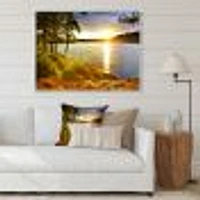 Beautiful View of Sunset over Lake Wall Artwork Print on Canvas