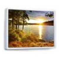 Beautiful View of Sunset over Lake Wall Artwork Print on Canvas