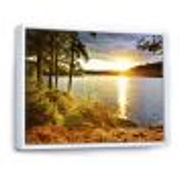 Beautiful View of Sunset over Lake Wall Artwork Print on Canvas