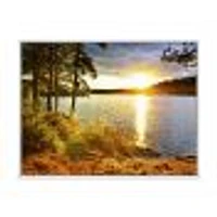Beautiful View of Sunset over Lake Wall Artwork Print on Canvas