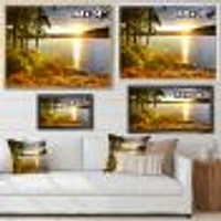 Beautiful View of Sunset over Lake Wall Artwork Print on Canvas