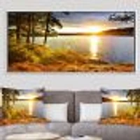 Beautiful View of Sunset over Lake Wall Artwork Print on Canvas