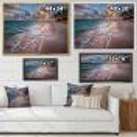 Palm Trees on Clear Sandy  Art Print Canvas
