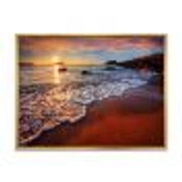 Stunning Ocean Beach at Sunset  Art Print on Canvas
