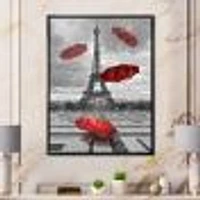 Flying Umbrella with Eiffel Tower  Canvas