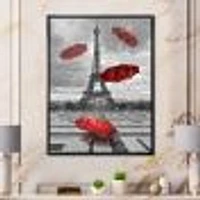 Flying Umbrella with Eiffel Tower  Canvas