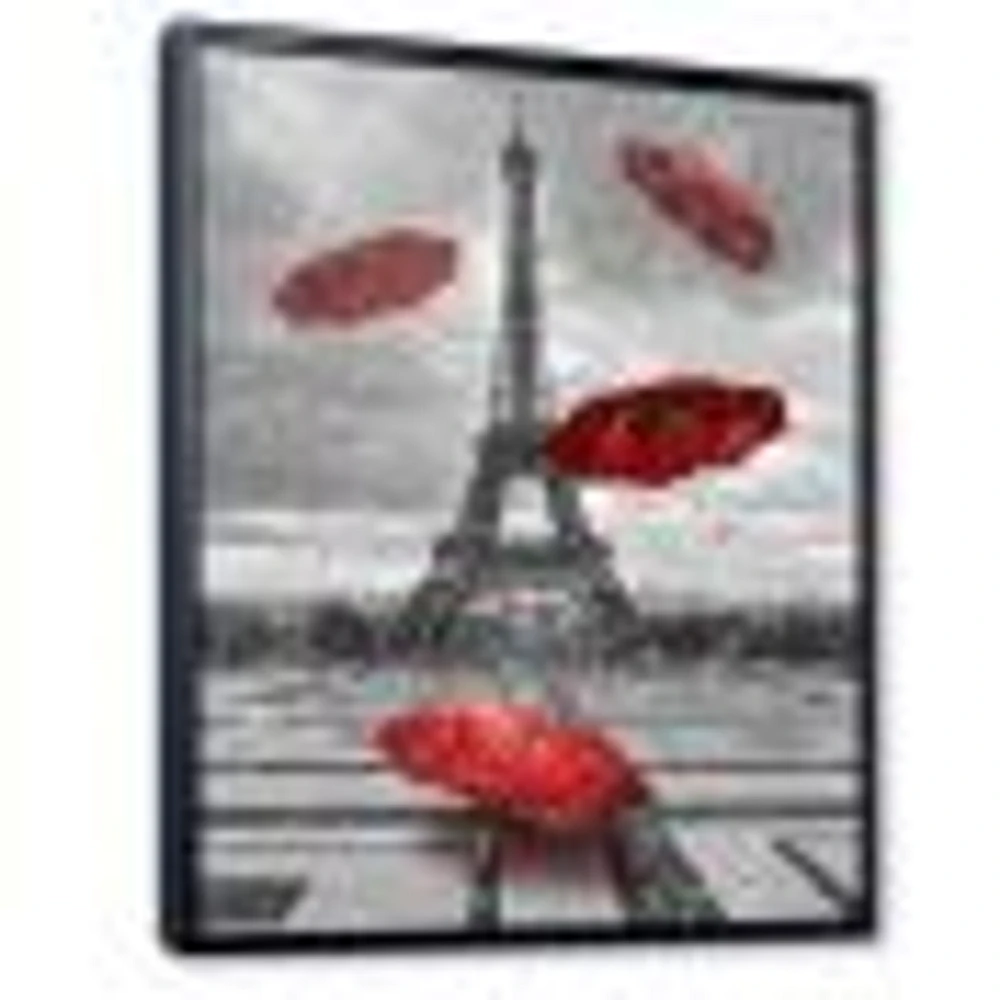 Flying Umbrella with Eiffel Tower  Canvas