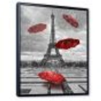 Flying Umbrella with Eiffel Tower  Canvas