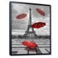 Flying Umbrella with Eiffel Tower  Canvas