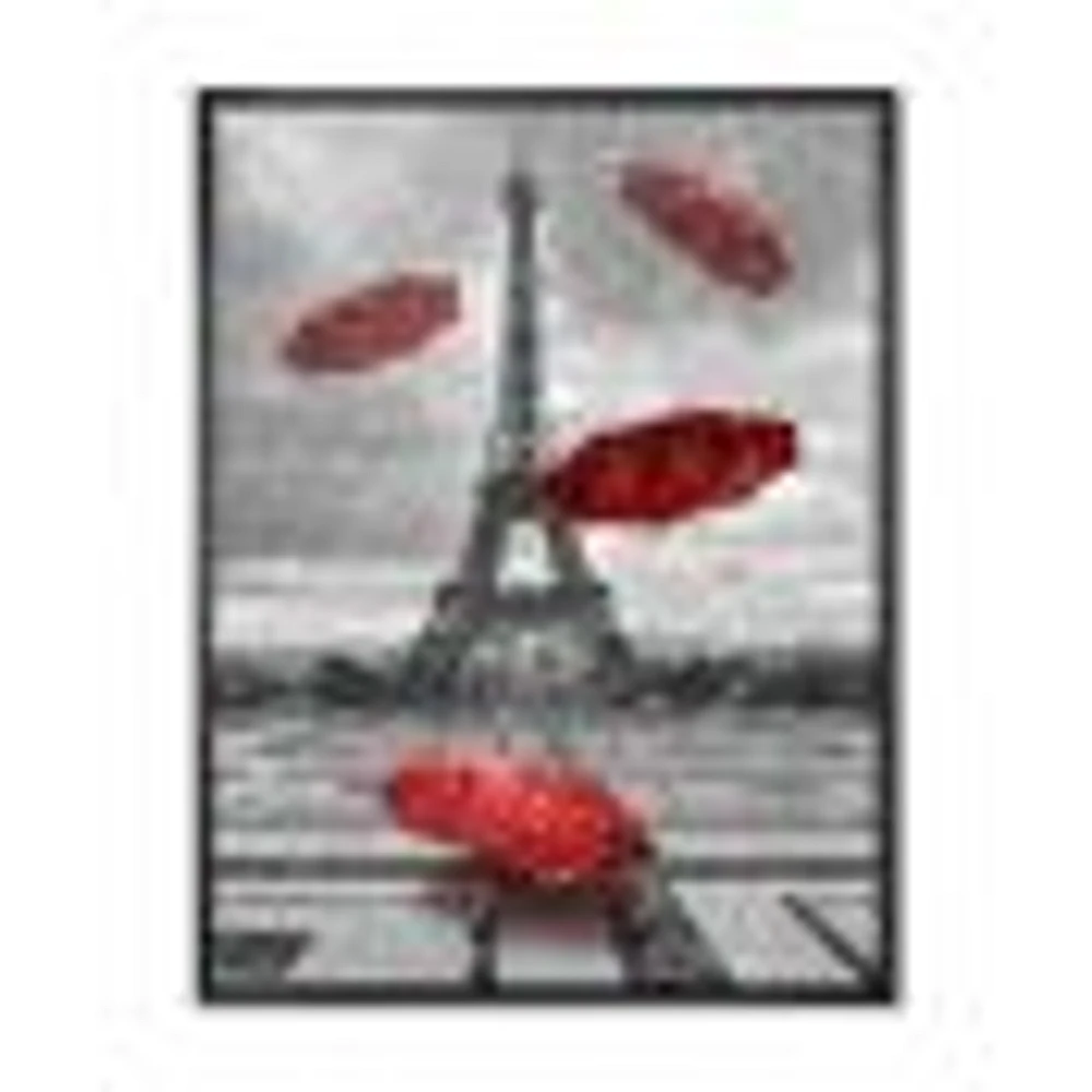 Flying Umbrella with Eiffel Tower  Canvas