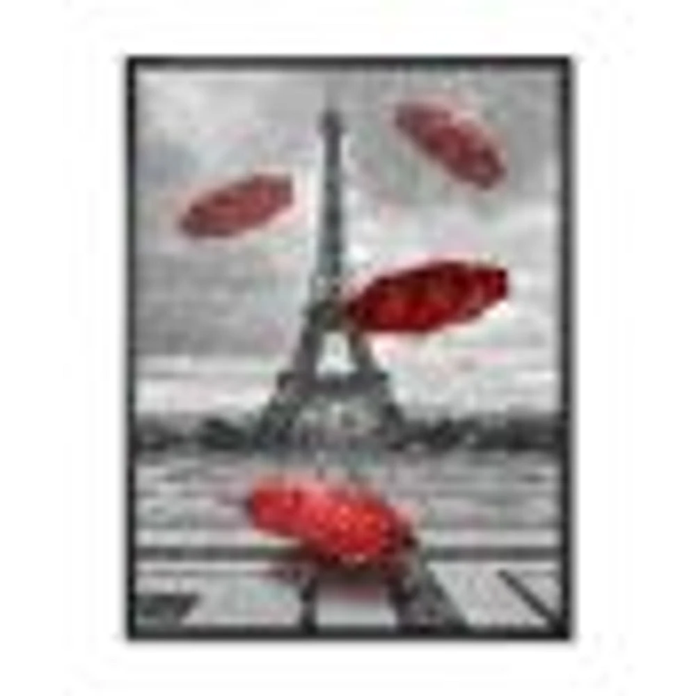 Flying Umbrella with Eiffel Tower  Canvas