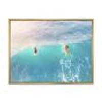 Surfers on A Bright Sunny Ocean Wave  Wall Art