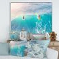 Surfers on A Bright Sunny Ocean Wave  Wall Art