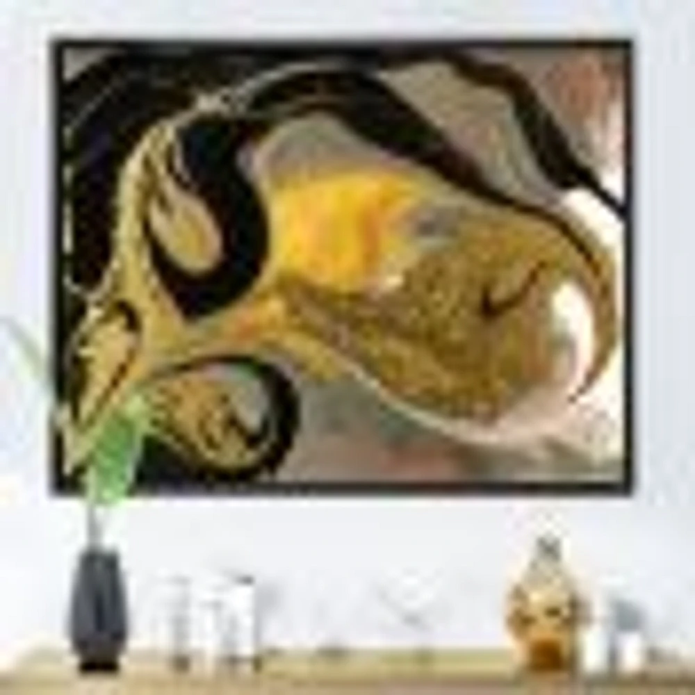 Gold and Black Marbled Rippled Texture I  Wall Art