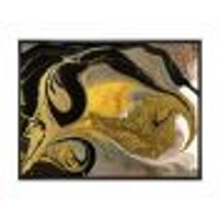 Gold and Black Marbled Rippled Texture I  Wall Art