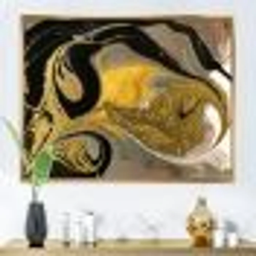 Gold and Black Marbled Rippled Texture I  Wall Art