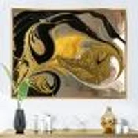 Gold and Black Marbled Rippled Texture I  Wall Art