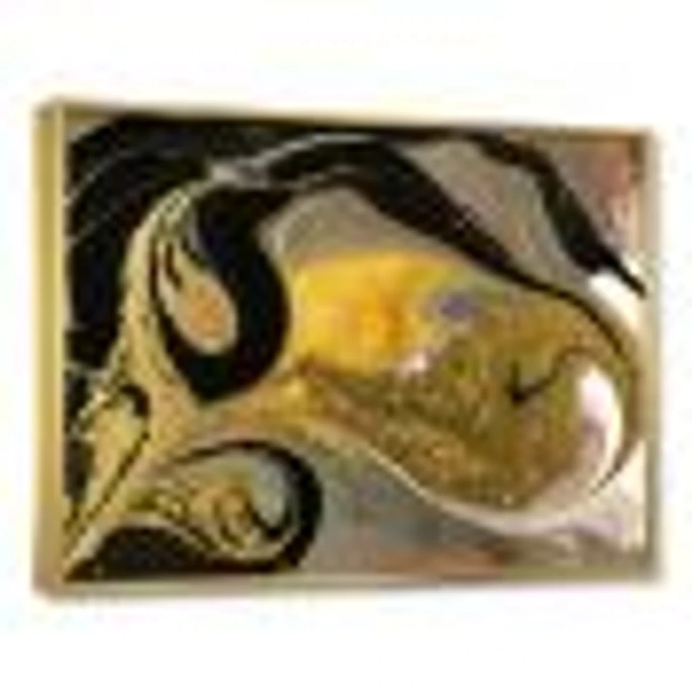 Gold and Black Marbled Rippled Texture I  Wall Art