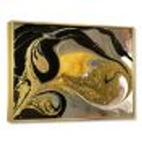 Gold and Black Marbled Rippled Texture I  Wall Art