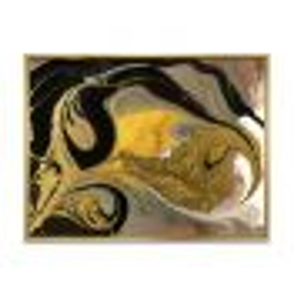 Gold and Black Marbled Rippled Texture I  Wall Art