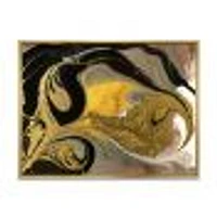Gold and Black Marbled Rippled Texture I  Wall Art