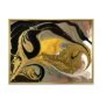 Gold and Black Marbled Rippled Texture I  Wall Art