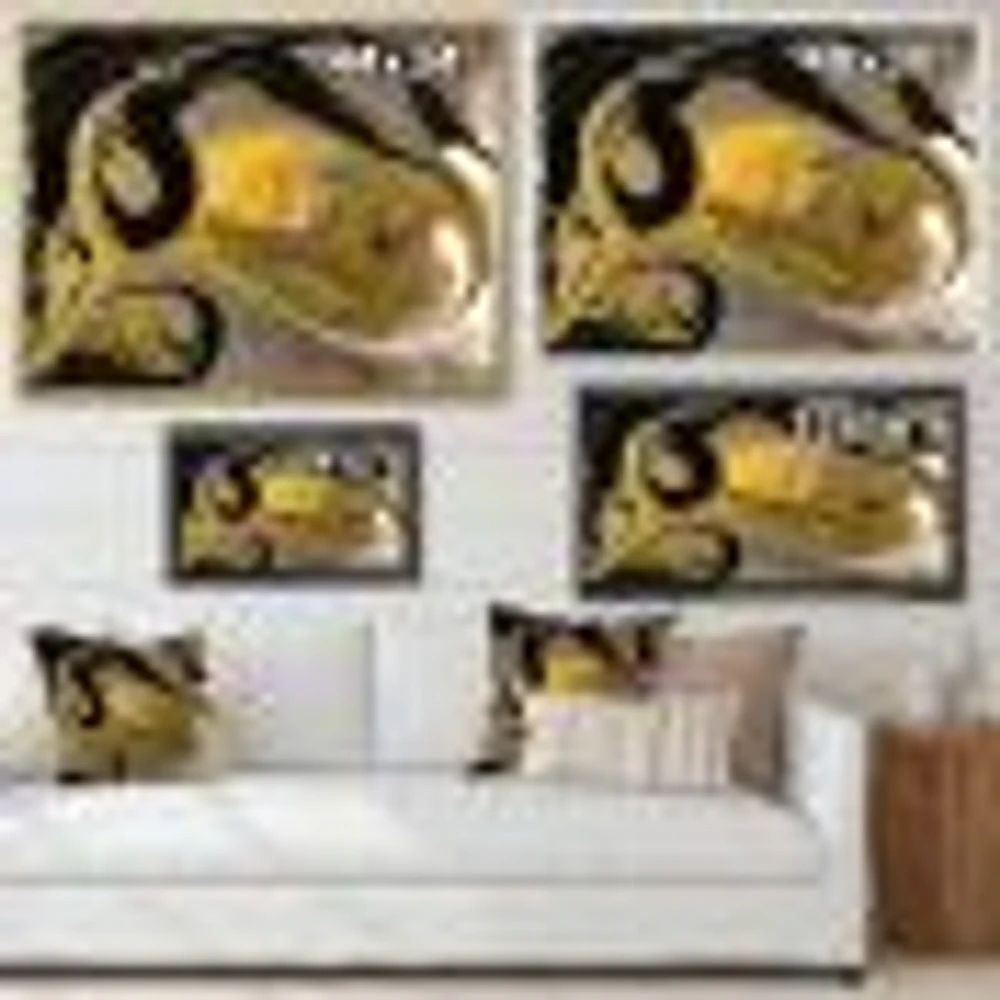 Gold and Black Marbled Rippled Texture I  Wall Art