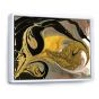 Gold and Black Marbled Rippled Texture I  Wall Art