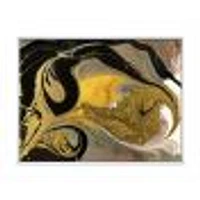 Gold and Black Marbled Rippled Texture I  Wall Art