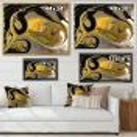Gold and Black Marbled Rippled Texture I  Wall Art