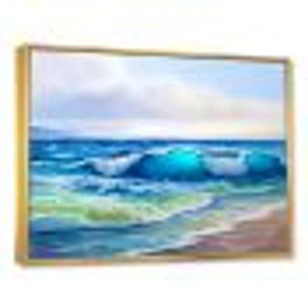 Seascape with Sunlight Catching A Wave  Wall Art