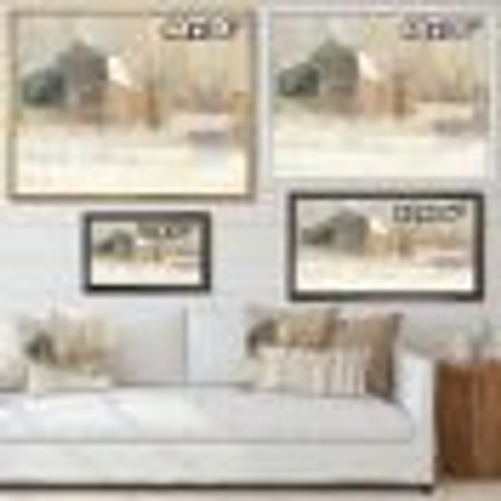 Winter on the Farm house  Canvas Art