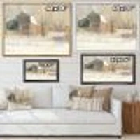 Winter on the Farm house  Canvas Art