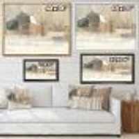 Winter on the Farm house  Canvas Art
