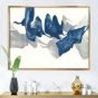 Gouache Sapphire on Gray  Canvas Wall Art