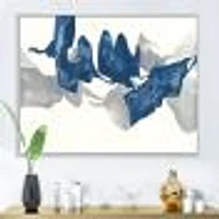 Gouache Sapphire on Gray  Canvas Wall Art
