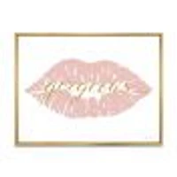 Fashion Glam Lips on Gold II  Wall Art