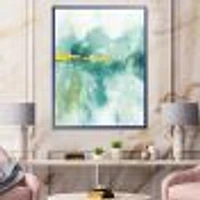 Blue Watercolor Impression with Gold  Wall Art