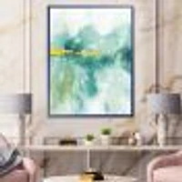 Blue Watercolor Impression with Gold  Wall Art